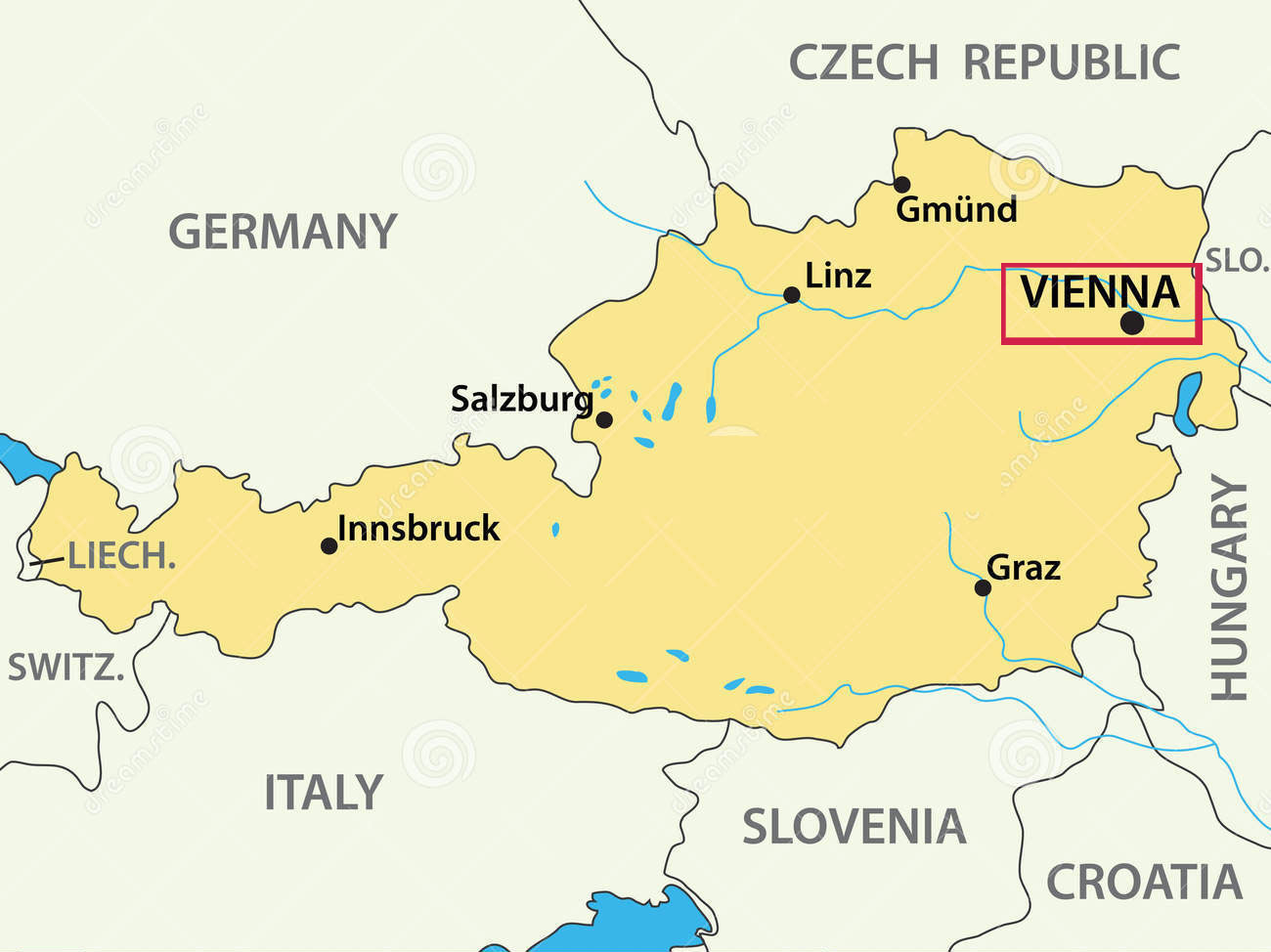mapa austrija